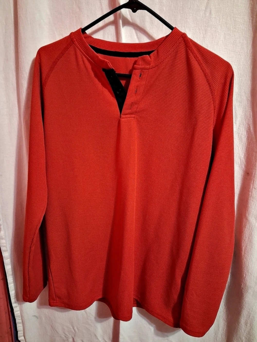 Red Long Sleeve Henley Like New